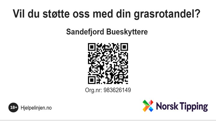 QR-kode for Grasrotandelen — Sandefjord Bueskyttere